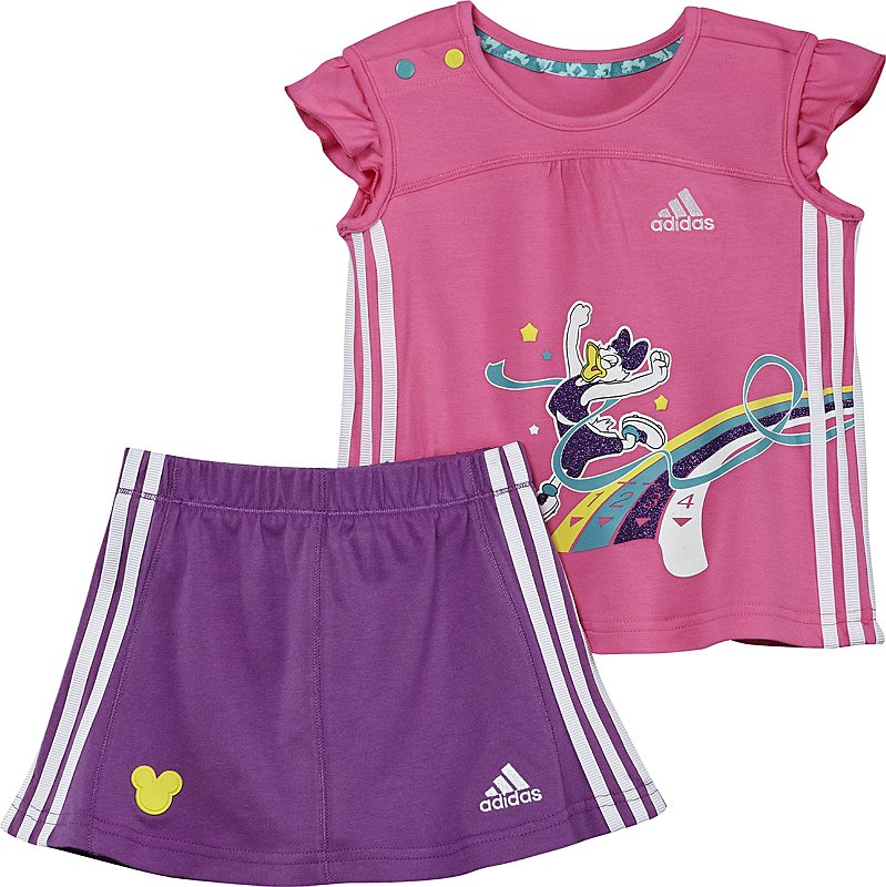 Ensemble (tee-shirt et jupe) DAISY Logo brodé, badge Mickey Mouse en silicone, encolure avec graphiques Minnie 100% coton