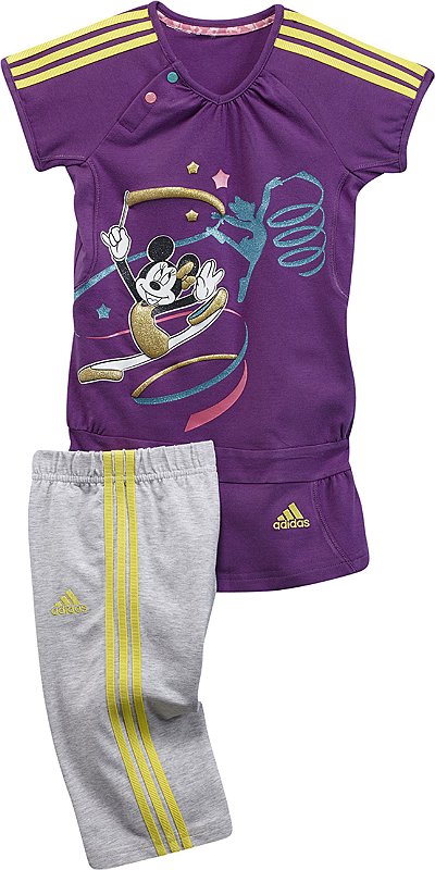 Ensemble MINNIE Logo brodé, badge Mickey Mouse en silicone, encolure avec graphiques Minnie, boutons pressoir Mickey 100% coton