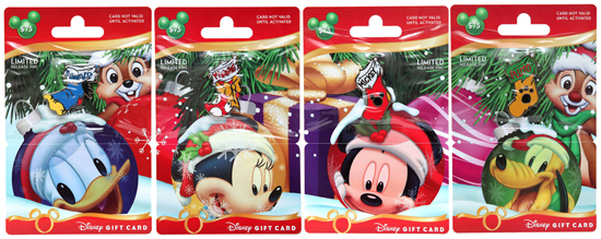 quatre cartes-cadeaux Disney