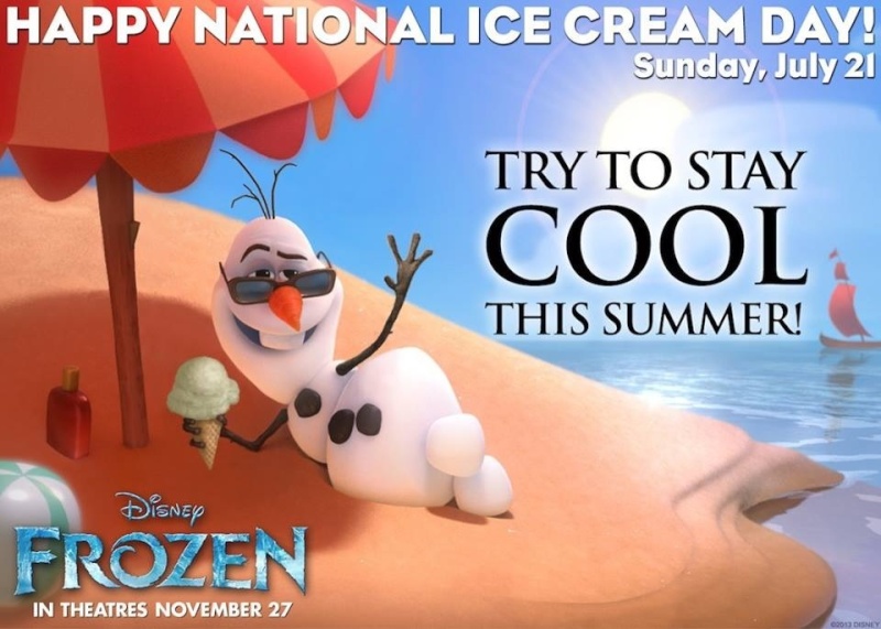 Olaf, dont le rêve est de découvrir ce que devient la neige en été !