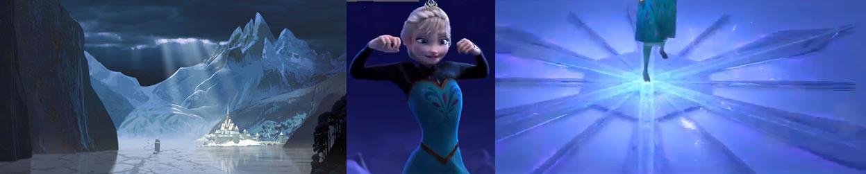 Elsa se transforme en Reine des Neiges et crée son palais de glace et Olaf