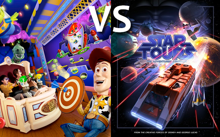 toy story mania vs star tours 2