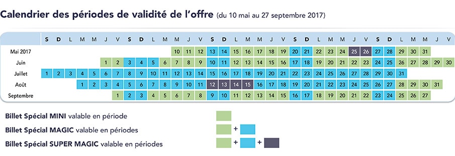 calendrier billet disneyland paris 2016