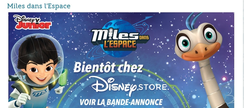 Miles dans l'espace Disney Store