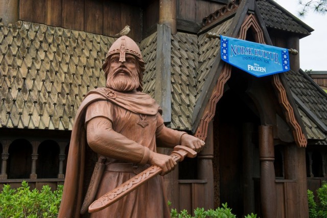 A new gallery, Norsk Kultur, joins the "Frozen" fun in the Norway pavilion at Epcot. The new exhibit explores how the culture and beauty of Norway inspired the filmmakers during the creation of Disney's "Frozen." Norsk Kultur, meaning ÒNorweigan Culture,Ó features items such as an authentic hand-made bunad, the traditional costume of Norway; a hardanger fiddle and other handmade instruments; hand-carved artisan furniture; examples of rosemaling (traditional Norse decorative painting) and more. Epcot is located at Walt Disney World Resort in Lake Buena Vista, Fla. (Gene Duncan, photographer) (Loans courtesy of Vesterheim Norwegian-American Museum, Decorah, Iowa)