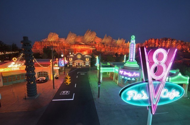 CARS LAND -- The new 12-acre Cars Land and its three new family attractions at Disney California Adventure park will open to the public on June 15, 2012. Cars Land will immerse guests in the thrilling world of the Disney¥Pixar blockbuster ÒCarsÓ film franchise as they step into the town of Radiator Springs. (Paul Hiffmeyer/Disneyland Resort)