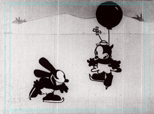 Un des rares aperçus du cartoon Clochettes de Traîneau d'Oswald le Lapin Chanceux
