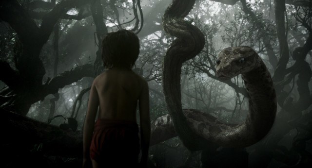 Mowgli (newcomer Neel Sethi) meets Kaa (voice of Scarlett Johansson) in “The Jungle Book,” an all-new live-action epic adventure about Mowgli, a man-cub raised in the jungle by a family of wolves, who embarks on a captivating journey of self-discovery when he’s forced to abandon the only home he’s ever known. In theaters April 15, 2016. ©2015 Disney Enterprises, Inc. All Rights Reserved.