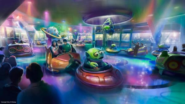 Photo de l'attraction Alien Swirling Saucers à Toy Story Land.