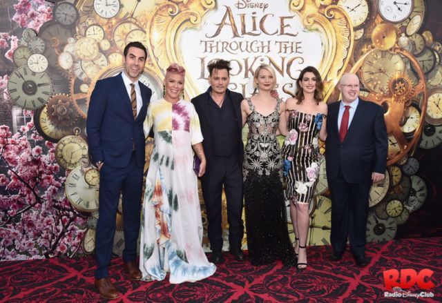 HOLLYWOOD, CA - MAY 23: (L-R) Actor Sacha Baron Cohen, singer-songwriter P!nk, actors Johnny Depp, Mia Wasikowska, Anne Hathaway and Matt Lucas attend Disney’s 'Alice Through the Looking Glass' premiere with the cast of the film, which included Johnny Depp, Anne Hathaway, Mia Wasikowska and Sacha Baron Cohen at the El Capitan Theatre on May 23, 2016 in Hollywood, California. (Photo by Alberto E. Rodriguez/Getty Images for Disney) *** Local Caption *** Sacha Baron Cohen; Alecia Beth Moore; Johnny Depp; Mia Wasikowska; Anne Hathaway; Matt Lucas
