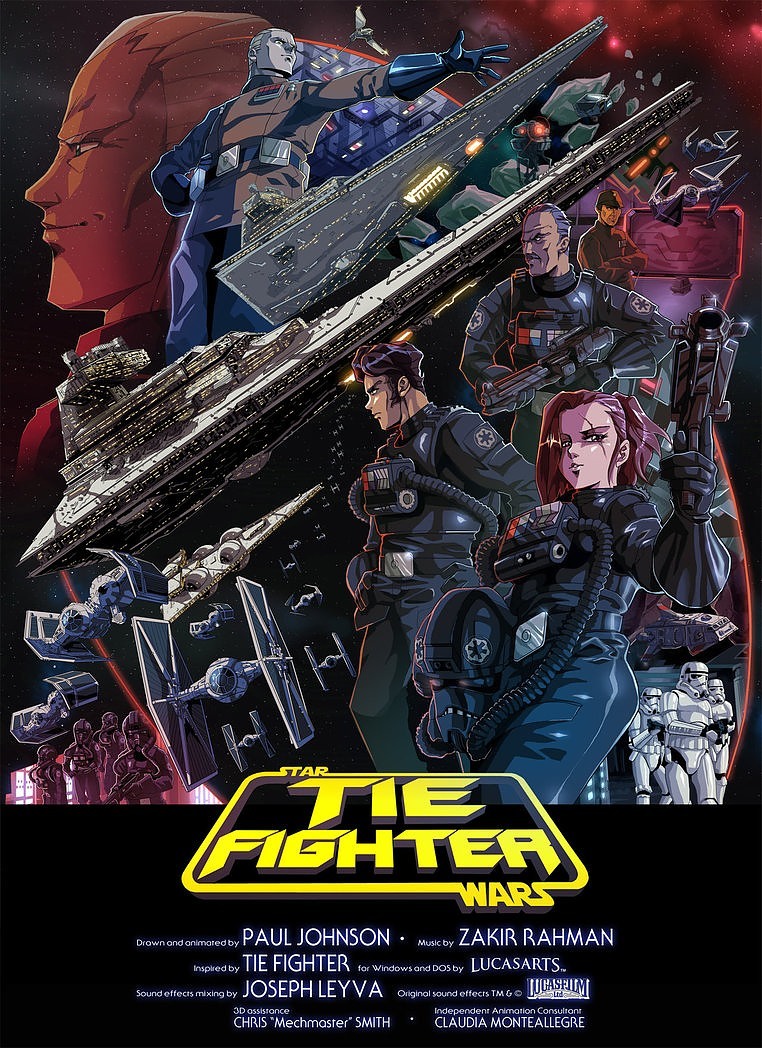 Affiche Star Wars TIE Fighter de Paul Johnson