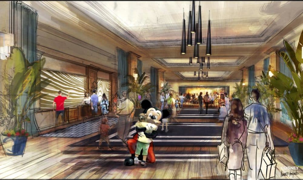 Concept-Art du lobby du nouvel Hôtel de Disneyland Resort