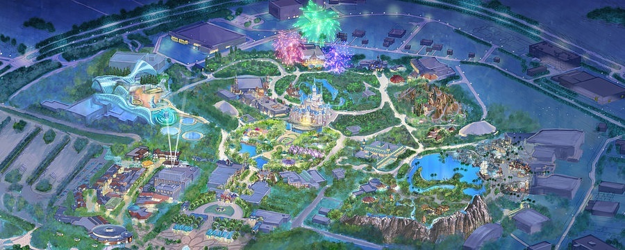 Vue globale de Shanghai Disney Resort