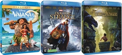DVD Vaiana, Doctor Strange et le Livre de la Jungle