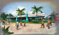 Concept Art de la station du Disney's Hollywood Studios de la Disney Skyliner