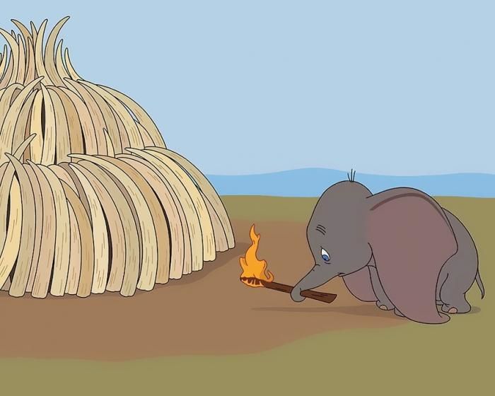 Disney Tom Wardy Dumbo ivoire