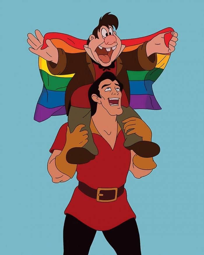 Disney Tom Wardy Gaston Le Fou LGBT