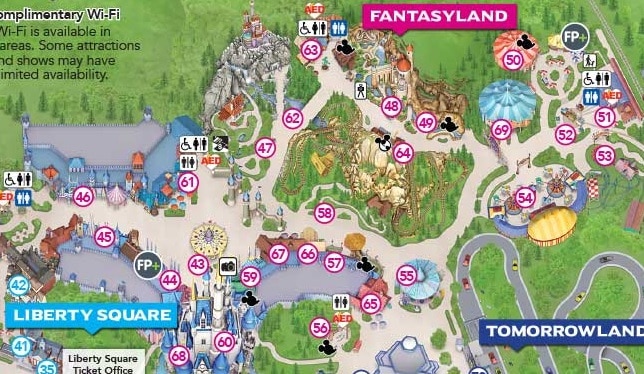 Carte de Fantasyland au Magic Kindgom de Walt Disney World