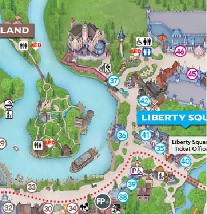 Carte du land Liberty Square au Magic Kingdom de Walt Disney World