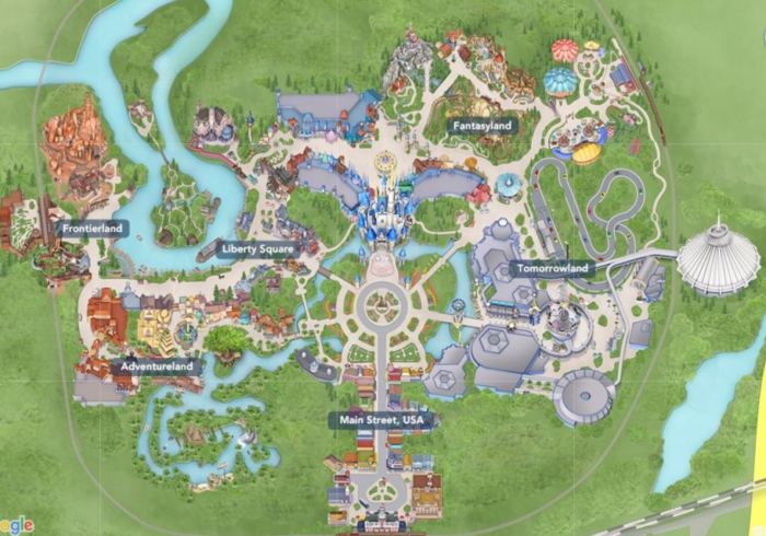 Carte des lands du Magic Kingdom à Walt Disney World
