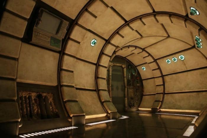 Photo du couloir du Faucon Millennium à Star Wars : Galaxy's Edge