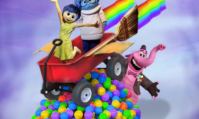 Photo du futur char Vice-Versa de la Pixar Play Parade pendant la Pixar Fest