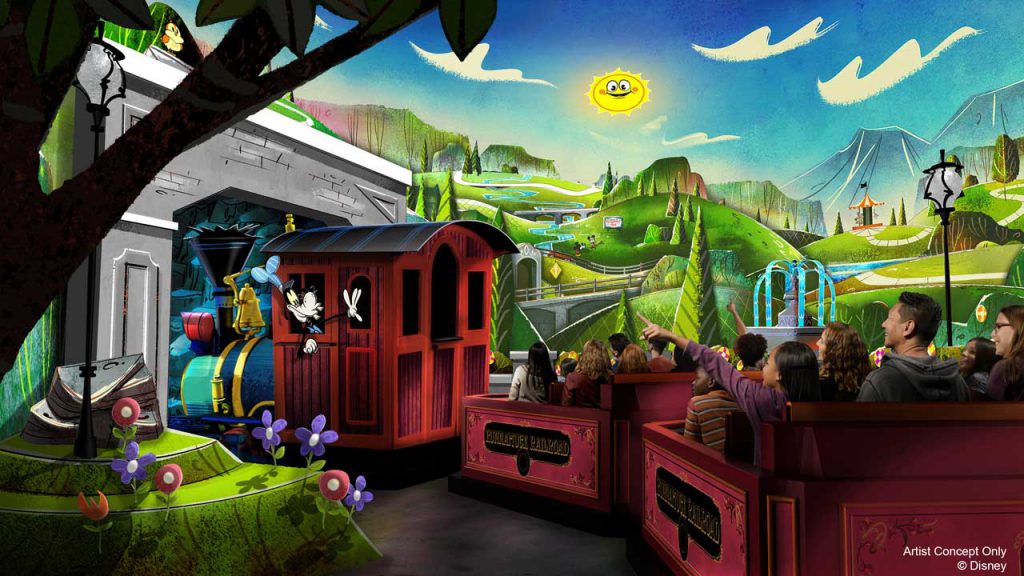 Artwork de l'attraction Mickey and Minnie Runaway Railroad.