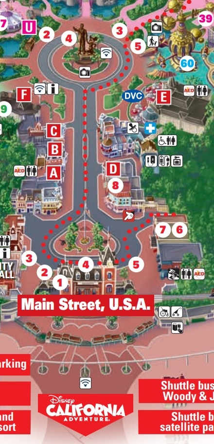Photo de la carte de Mainstreet, U.S.A. au Disneyland Park à Disneyland Resort.