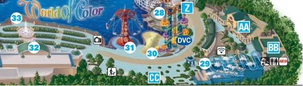 Carte du land Paradise Gardens Park au parc Disney California Adventure de Disneyland Resort.