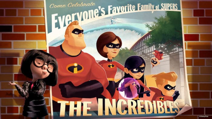Affiche de l'arrivée des Indestructibles pour les 30 ans du parc Disney Hollywood Studios.