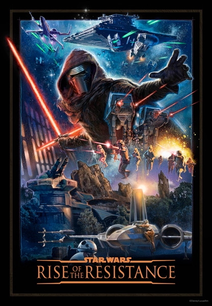 Affiche de l'attraction Star Wars : Rise of the Resistance.