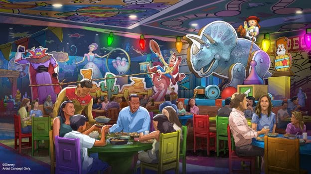 Artwork du Roundup Rodeo BBQ Restaurant à Toy Story Land au parc Disney's Hollywood Studios.