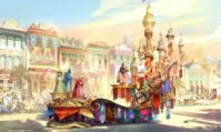 Artwork de la parade Magic Happens annoncées durant l'exposition D23 2019 pour Disneyland Resort.
