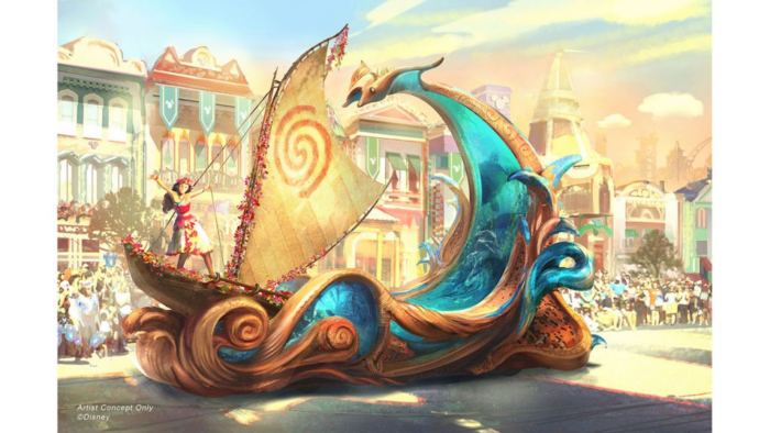 Artwork de la parade Magic Happens annoncées durant l'exposition D23 2019 pour Disneyland Resort.