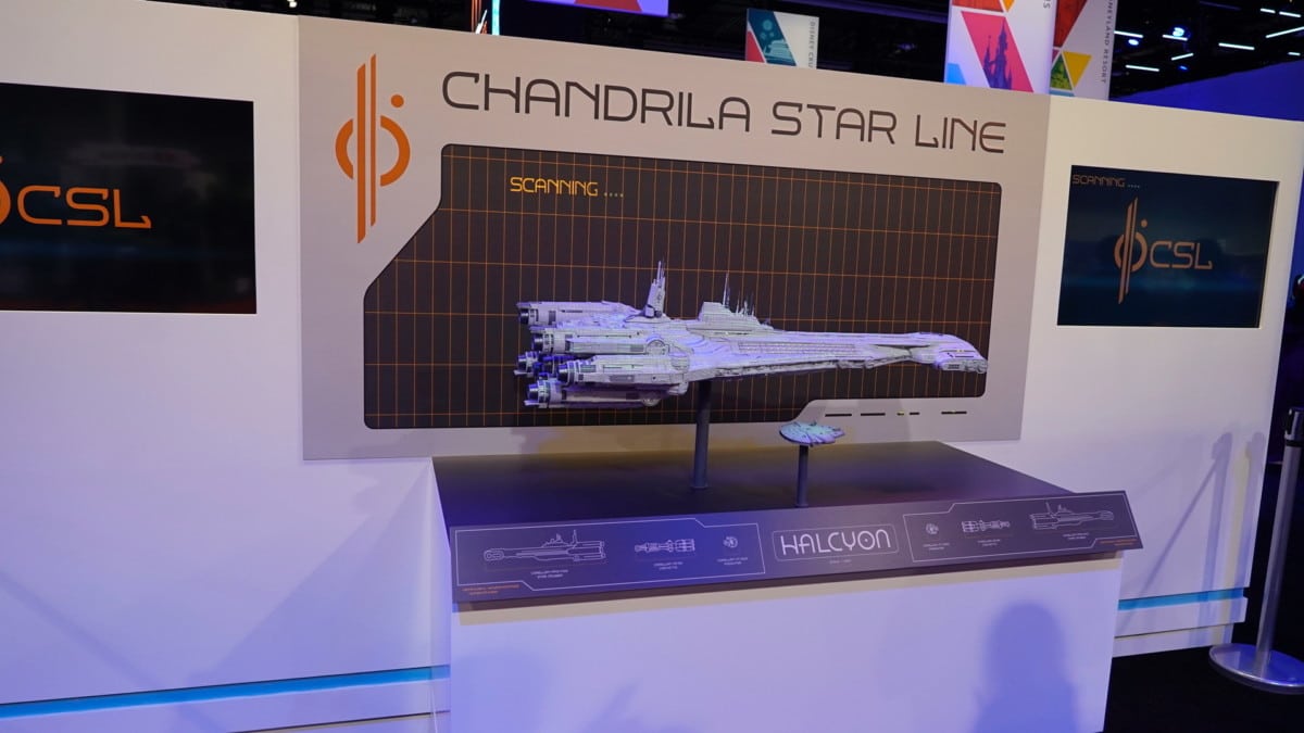 Photo du vaisseau Halcyon de la Changrilla Star Line annoncés pendant la D23 2019