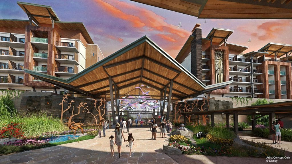 Artwork de l'hôtel Reflection dévoilées lors de l'exposition D23 2019 pour Walt Disney World Resort.
