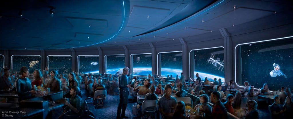 Artwork de la zone World Discovery annoncées pendant l'exposition D23 2019 pour Walt Disney World Resort.