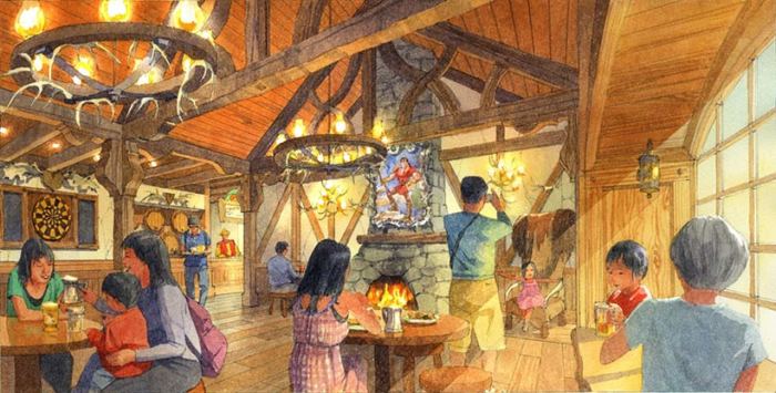 Concept-art de la Taverne de Gaston