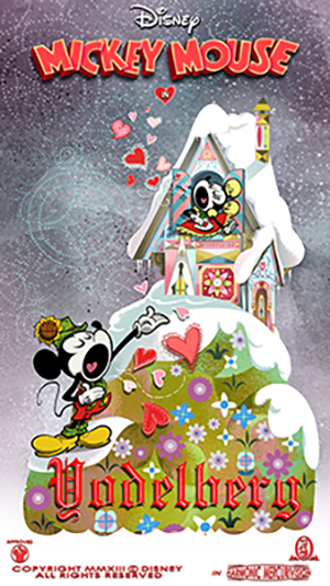 Une affiche du décompte pour l'ouverture de l'attraction Mickey and Minnie's Runaway Railway.