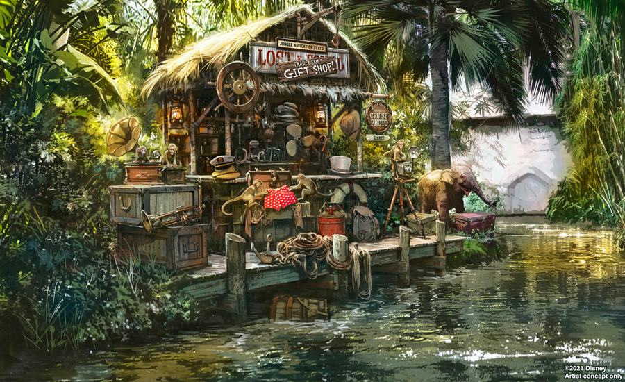 Gift Shop de Trader Sam présent à la fin de la nouvelle histoire de Jungle Cruise.