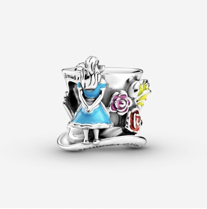 Collection Pandora X Disney Alice au Pays des Merveilles Bracelet charm Alice et thé Chapelier fou 59€