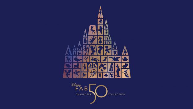 Photo des logos des 50 ans donnant l'apercu de l'ensemble des Disney Fab 50