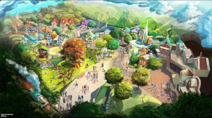 Artwork de la transformation du land Mickey's Toontown à Disneyland Resort.