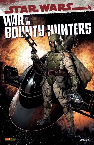 Couverture de l'édition classique du premier tome de la série War of the Bounty Hunters.
