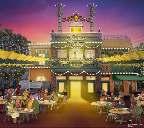 Artwork du futur restaurant Tiana's Palace à Disneyland Resort.