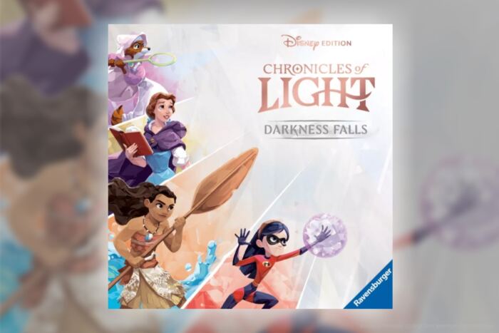 La couverture du jeu vidéo Disney's Chronicles of Light Darkness Falls, conçue pour les enfants qui aiment le jeu de rôle.