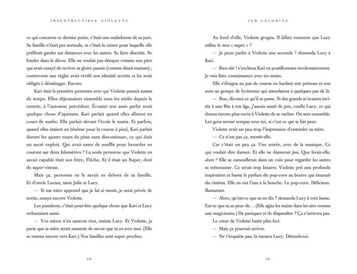 Livre de deux pages avec un texte indestructible en français, sans aucune illustration ni image.