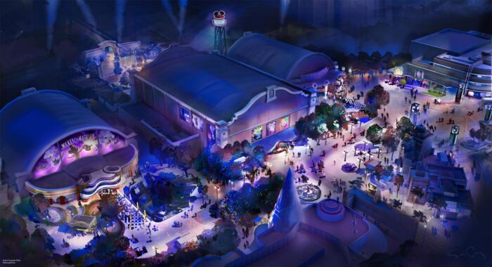 Artwork des lands du parc Disney Adventure World