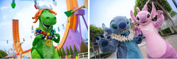 Photo des deux nouveaux personnages présents à Shanghai Disneyland Resort pendant la saison estival.