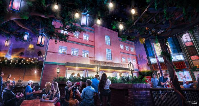 Artwork de World Premiere, land de transition de Disney Adventure World